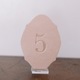 Double Sided Table Number - Oval - Blush Table Numbers