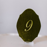 Avocado Script Oval Table Number Table Numbers