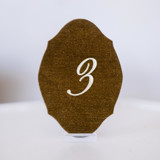 Script Oval Table Number - Gold Table Numbers