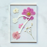 Silver-Lined Pressed Flower Table Number, Pink Table Numbers