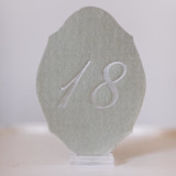 Seagreen Script Oval Table Number Table Numbers