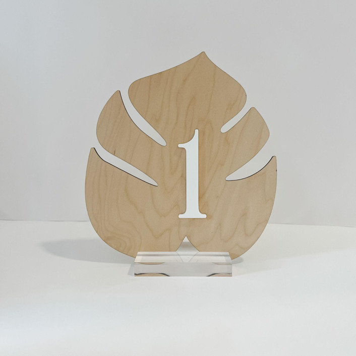 Wood Palm Table Number Table Numbers by Alexandra Ettis Minted