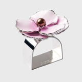 Enamel flower napkin rings, pink, set of four Napkin Rings