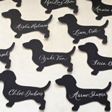 Black Dachshund Die-Cut Place Card- Customizable- Set of 10 Place and Escort Cards