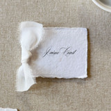 Handmade Paper Place Cards with White Bow | Set of 10 | Custom Text Place and Escort Cards