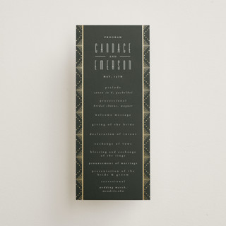 Deco pattern Foil-Pressed Wedding Programs