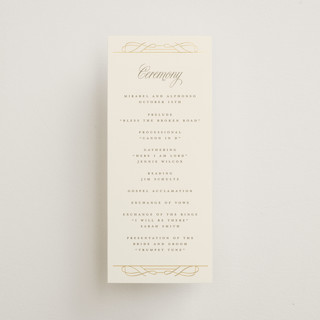 Simple Art Nouveau Foil-Pressed Wedding Programs