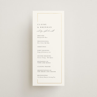 Gilded Border Foil-Pressed Wedding Programs