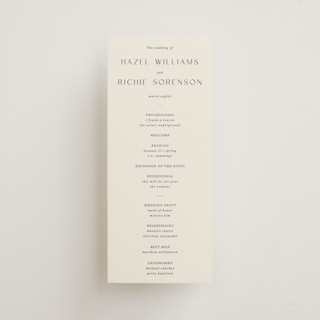 Walnut Foil-Pressed Wedding Programs