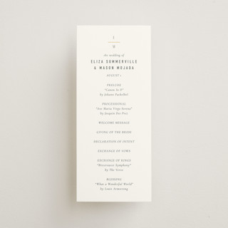 Minimal Monogram Foil-Pressed Wedding Programs