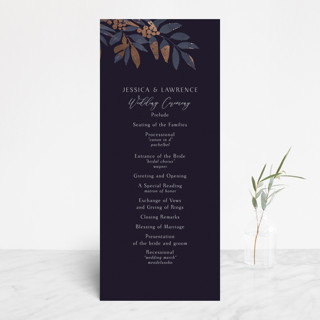 Moody Flora Foil-Pressed Wedding Programs