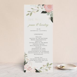 Petal Surround Foil-Pressed Wedding Programs