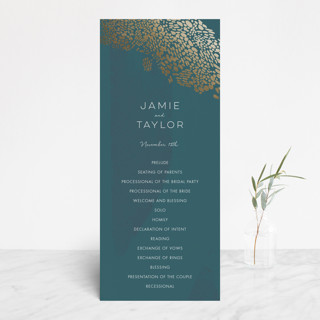 Deep Ocean Currents Foil-Pressed Wedding Programs