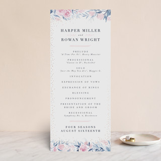 Monogrammed watercolor floral Foil-Pressed Wedding Programs