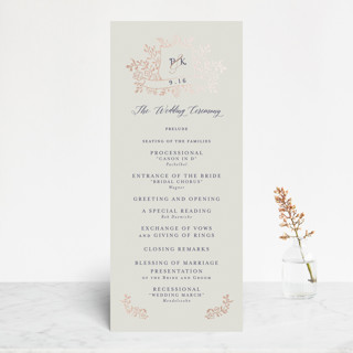 Crested Monogram Foil-Pressed Wedding Programs