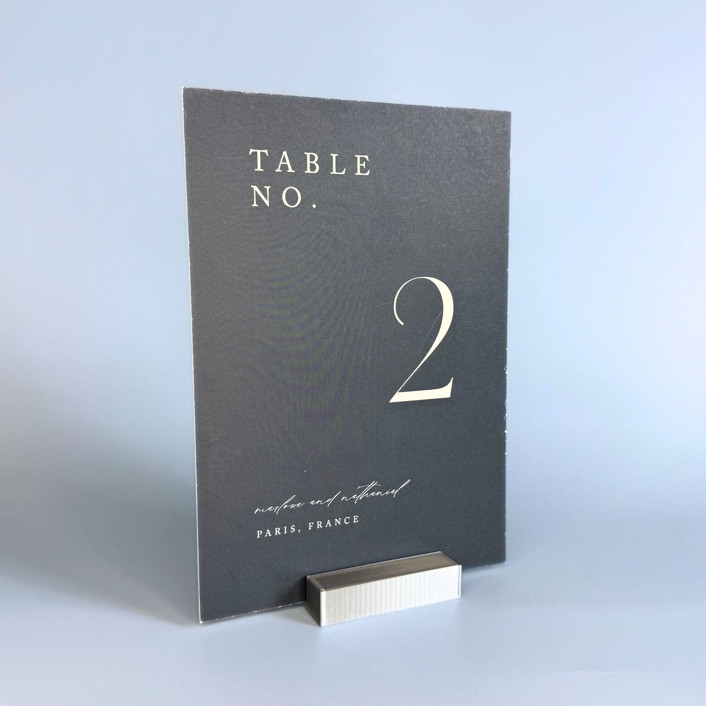 Silver Color Rectangle Table Number Holder, Set of 5 Place Card Holders