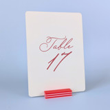 Striped Rectangle Table Number Holder, Pink and Red, Set of 5 Place Card Holders