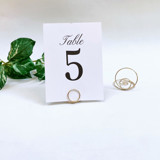 Champagne Wire Circle Table Number Card Holder, Set of 5 Place Card Holders