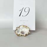 Gold Leaf Oyster Shell Table Number Card Holder Place Card Holders