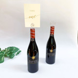 Silver Wire Wine Bottle Topper Table Number Card Holder, Set of 5 Place Card Holders