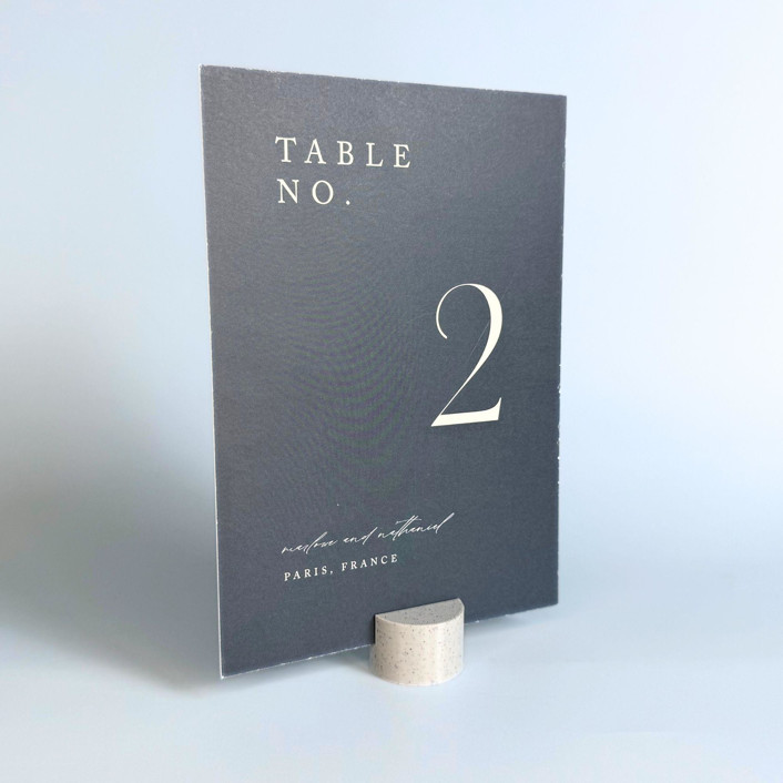 Marble Pattern Circle Table Number Holder, Set of 5 Place Card Holders by Corduroy Effect Minted