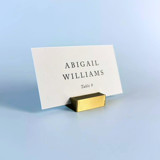 Brass Color Rectangle Place Card Holder, Set of 25 Place Card Holders