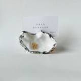Silver Leaf Oyster Shell Place Card Holder Place Card Holders