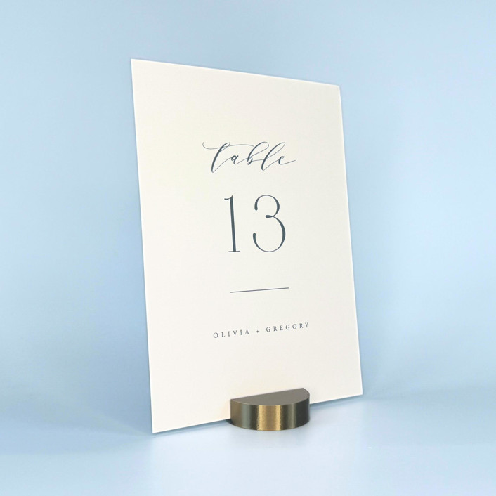 Brass Color Round Table Number Holder, Set of 5 Place Card Holders by