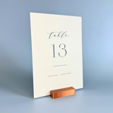 Copper Color Rectangle Table Number Holder, Set of 5 Place Card Holders