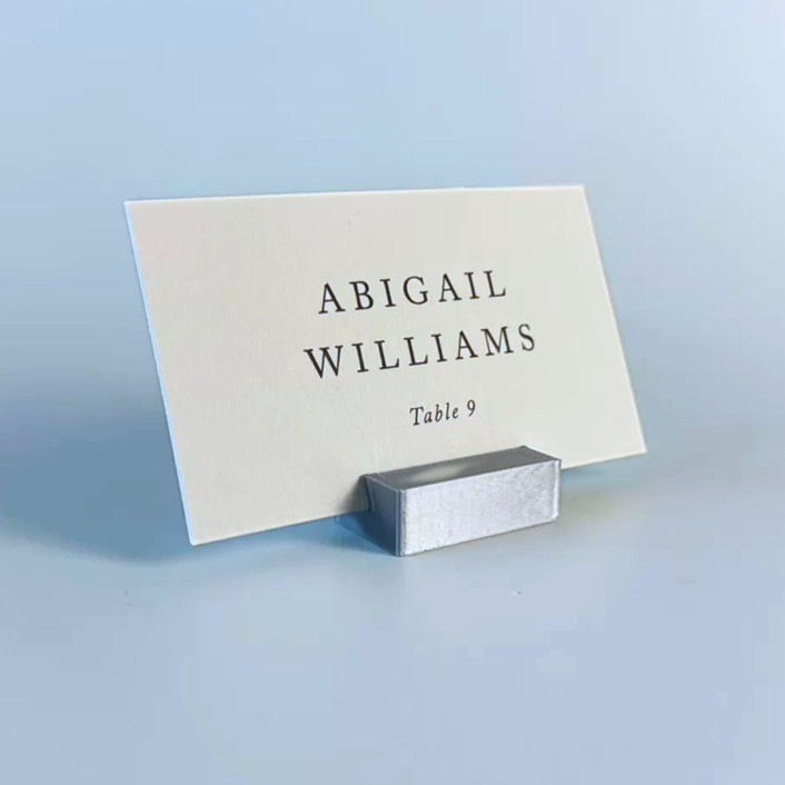 Silver Color Rectangle Place Card Holder, Set of 25 Place Card Holders