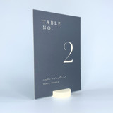 White Round Table Number Holder, Set of 5 Place Card Holders