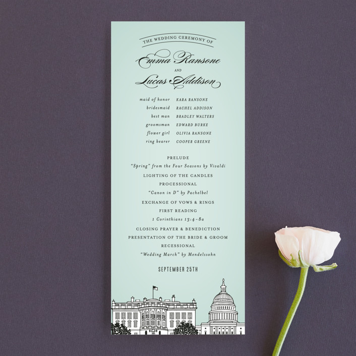 Big City - Washington DC Wedding Programs by Hooray Creative | Minted