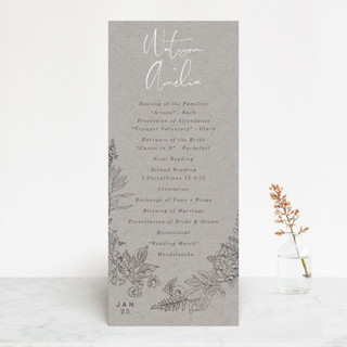 Floral Frame Sketch Wedding Programs