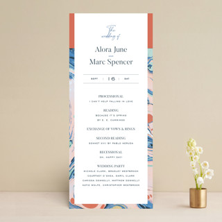 Mod Marble Wedding Programs