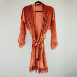 Rust Orange Velvet Robe Robes