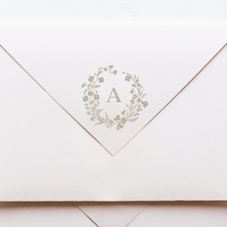 SELF-INK 'Alpine Meadow' Custom Monogram Stamp | Hickory Smoke Ink Color Rubber Stamps