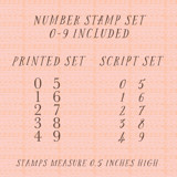 Numbers 0-9 Set of Rubber Stamps for Place Cards Rubber Stamps