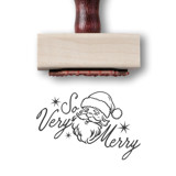 Vintage Santa Rubber Stamp | Gift Tag or Envelope Stamper | So Very Merry Wooden Stamp Rubber Stamps