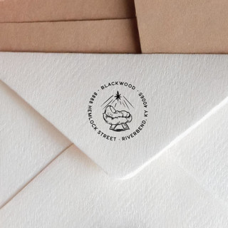 Nativity Scene Return Address Stamp for Holiday Cards | Self-Inking Address Stamps