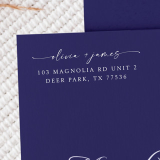 White Ink Romantic Script Address Stamp | Wooden Stamp Set Address Stamps