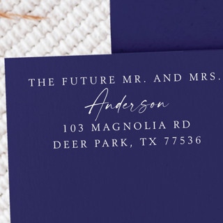 White Ink Engagement Address Stamp Set | Wooden Stamp Set Address Stamps