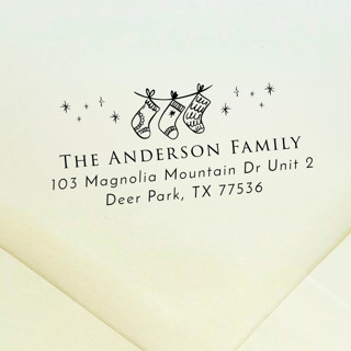 Christmas Stockings Address Stamp | Self Inking Return Address Stamp Address Stamps
