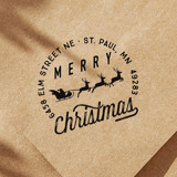 Custom Santa and Reindeer Address Stamp | Self Inking Stamp Address Stamps