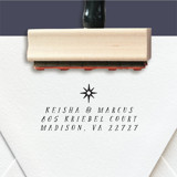 Custom Return Address Stamp | Mid Century North Star Design Address Stamps
