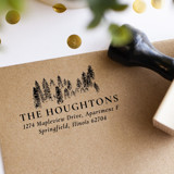 Personalized Pine Tree Address Stamp | Wood Handle Stamp Address Stamps