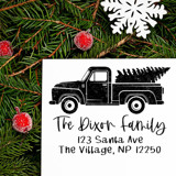 Custom Holiday Truck Address Stamp | Self-Inking | Black Ink Address Stamps