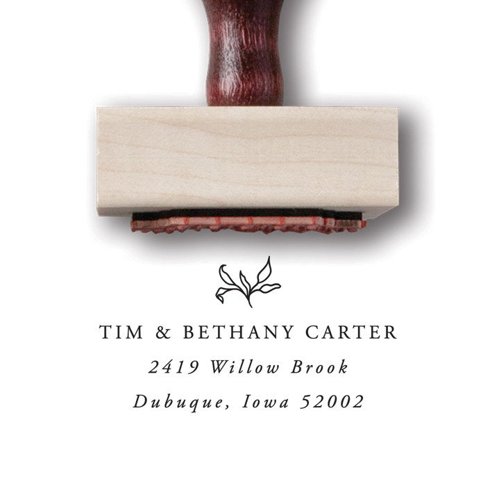 Custom Return Address Stamp Floral Wooden Rubber Stamp Address Stamps