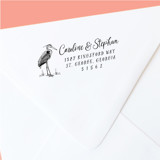 Custom Return Address Stamp | Blue Heron Design | Beach Theme | Destination Wedding | Self-Inking Address Stamps