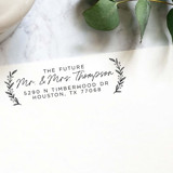 Custom Floral Wedding Address Stamp | Self-Inking | Black Ink Address Stamps