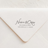 Script Return Address Stamp | Wood Handle Stamp Address Stamps
